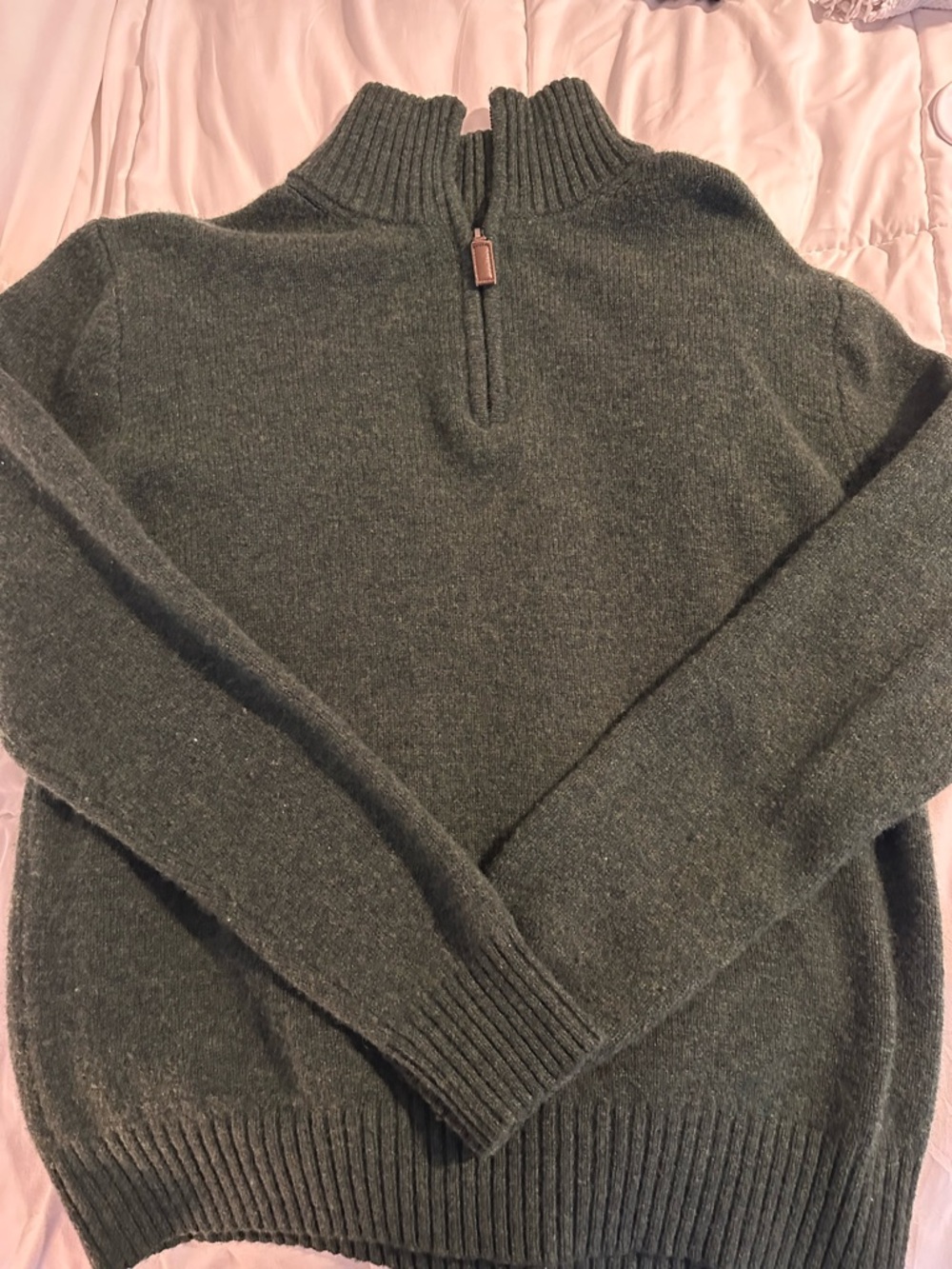 J. Crew Men's Dark Green Half-Zip Sweater